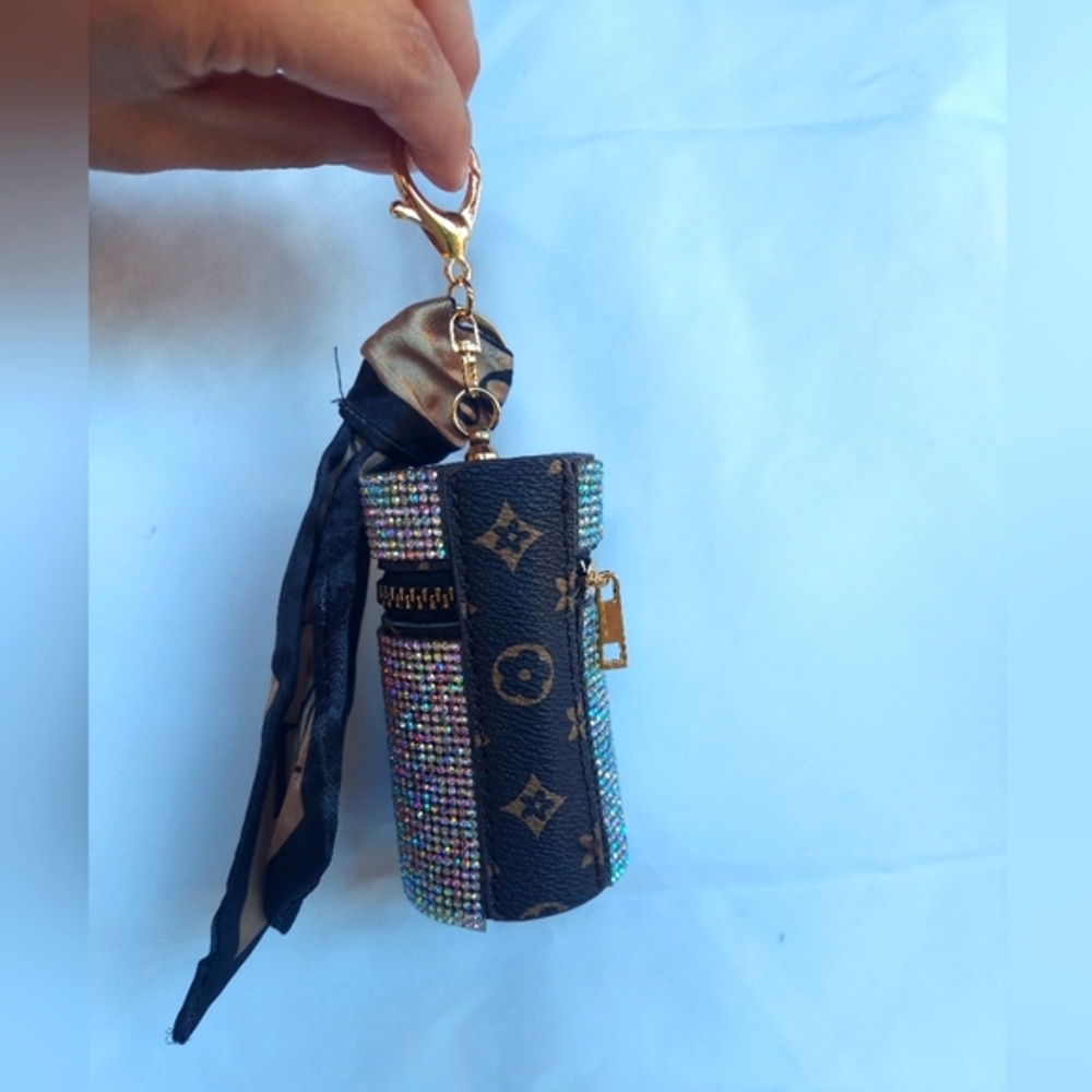 Pink Rhinestone KeyChain/Coin Bag - Picture 4 of 4